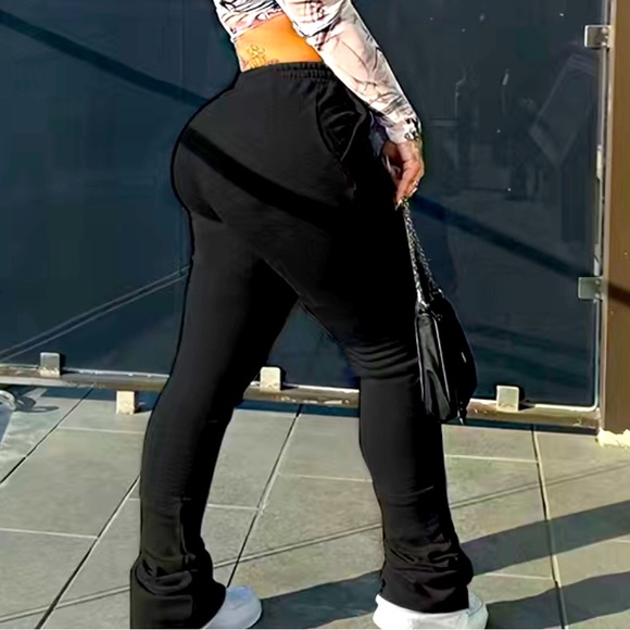 Stacked Sweats In Black - Picture 2 of 2